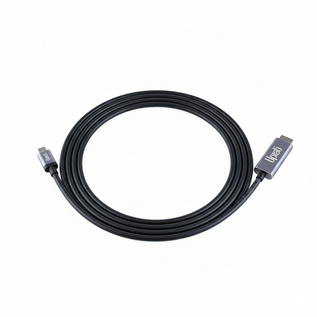 UPTab USB-C to HDMI cable with connectors on a white background